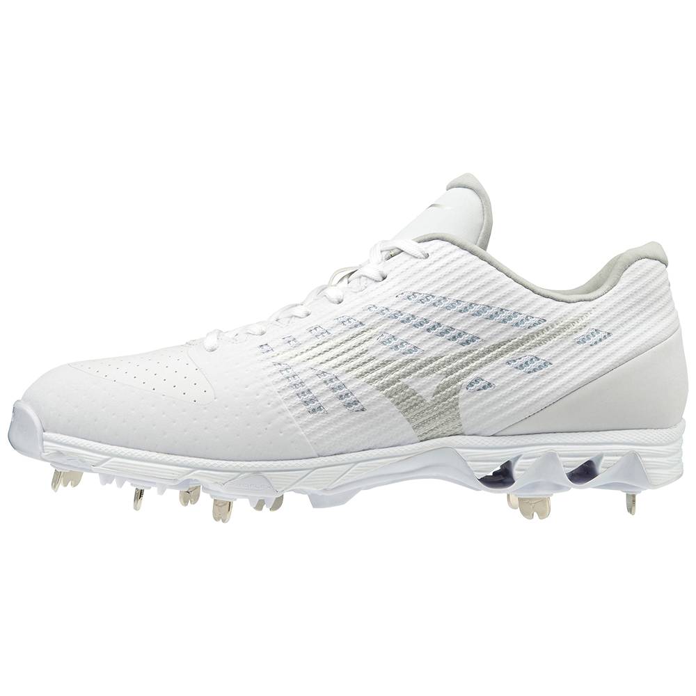 Mens Mizuno 9-Spike Ambition Low Metal Baseball Cleats White Philippines (WILVRS172)